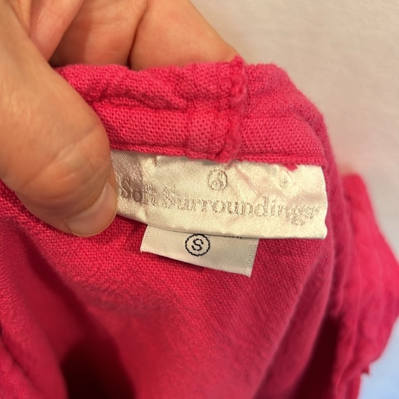 Soft Surroundings Hot Pink Hooded Pullover - Picture 3 of 5